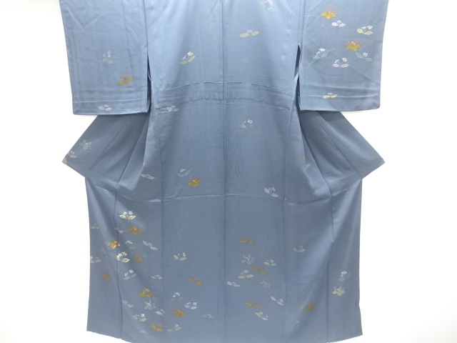 JAPANESE KIMONO / HITOE TSUKESAGE KOMON / EMBROIDERY / FLOWER & PLANT 